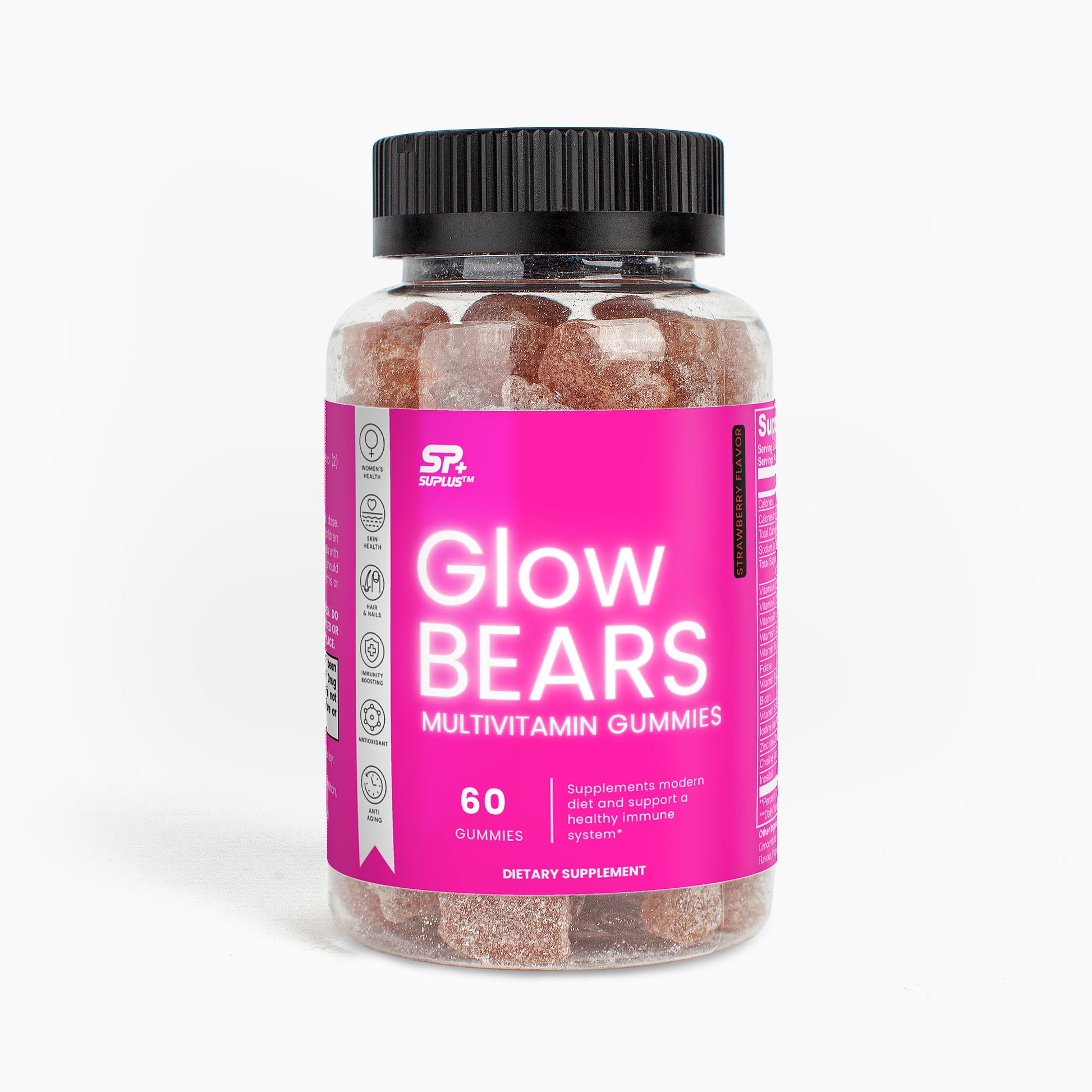 GlowBEARS Multivitamin Gummies for daily wellness in a bottle containing 60 delicious gummy supplements.